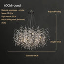 Modern silver & black crystal chrome chandelier living room light
