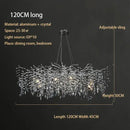 Modern silver & black crystal chrome chandelier living room light