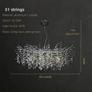 Modern silver & black crystal pendant chandelier dining room branch design