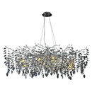 Modern silver & black crystal pendant chandelier dining room branch design