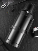 Modern silver & black insulated kettle with glass liner kitchen thermos
