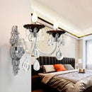 Modern silver candle wall mounted sconce bedroom crystal light