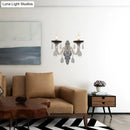Modern silver candle wall mounted sconce bedroom crystal light