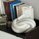 Modern silver ceramic knot tissue box living room decor