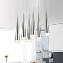 Modern silver conical pendant light dining room 6 pack