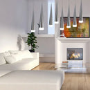 Modern silver conical pendant light dining room 6 pack