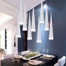 Modern silver conical pendant light dining room 6 pack