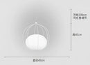 Modern silver & copper birdcage pendant light dining room glass globe