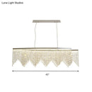Modern silver crystal island pendant dining room chandelier
