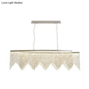 Modern silver crystal island pendant dining room chandelier
