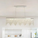 Modern silver crystal island pendant dining room chandelier