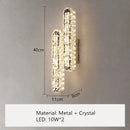 Modern silver crystal led wall lamp bedroom sconce