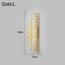 Modern silver crystal led wall lamp bedroom sconce