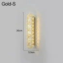 Modern silver crystal led wall lamp bedroom sconce