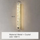 Modern silver crystal led wall lamp bedroom sconce