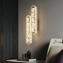 Modern silver crystal led wall lamp bedroom sconce