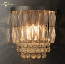 Modern silver crystal led wall sconce – living room light fixture