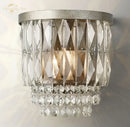Modern silver crystal led wall sconce – living room light fixture