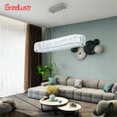 Modern silver crystal oval led chandelier for living room