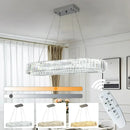 Modern silver crystal oval led chandelier for living room
