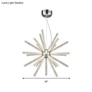 Modern silver crystal starburst chandelier pendant light dining room