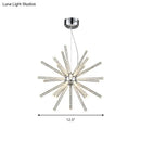 Modern silver crystal starburst chandelier pendant light dining room