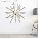 Modern silver crystal starburst chandelier pendant light dining room