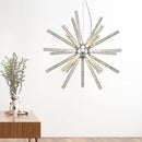 Modern silver crystal starburst chandelier pendant light dining room