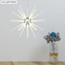 Modern silver crystal starburst chandelier pendant light dining room