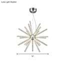 Modern silver crystal starburst chandelier pendant light dining room