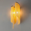 Modern silver crystal tassel wall light living room sconce