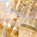 Modern silver crystal tiered wall mounted light dining room fixture