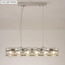 Modern silver crystal tube island light dining room chandelier