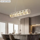 Modern silver crystal tube island light dining room chandelier