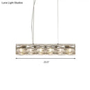 Modern silver crystal tube island light dining room chandelier