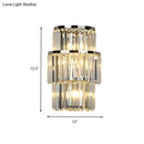 Modern silver crystal wall mounted light living room sconce