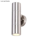 Modern silver cylindrical wall sconces outdoor minimalist light