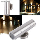 Modern silver cylindrical wall sconces outdoor minimalist light