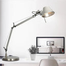 Modern silver double arm clip table lamp bedroom desk light