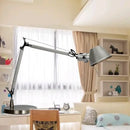 Modern silver double arm clip table lamp bedroom desk light