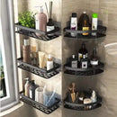 Modern silver double tiered corner shower shelf bathroom storage caddy