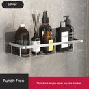 Modern silver double tiered corner shower shelf bathroom storage caddy