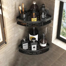 Modern silver double tiered corner shower shelf bathroom storage caddy