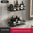 Modern silver double tiered corner shower shelf bathroom storage caddy