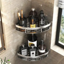 Modern silver double tiered corner shower shelf bathroom storage caddy