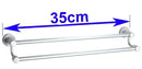 Modern silver double towel bar bathroom rack
