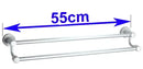 Modern silver double towel bar bathroom rack