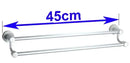 Modern silver double towel bar bathroom rack