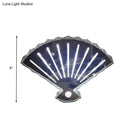 Modern silver fan wall lamp bedroom scalloped led light