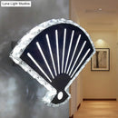 Modern silver fan wall lamp bedroom scalloped led light